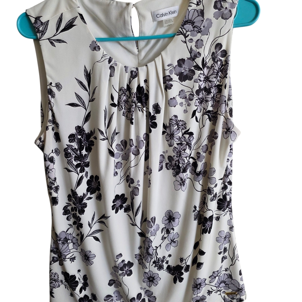 Calvin Klein White Floral Sleeveless Camisole